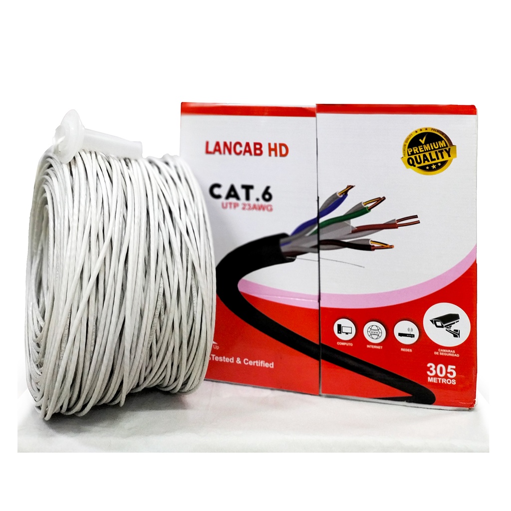 CABLE UTP CAT6 INTERIOR 305MTS BOBINA