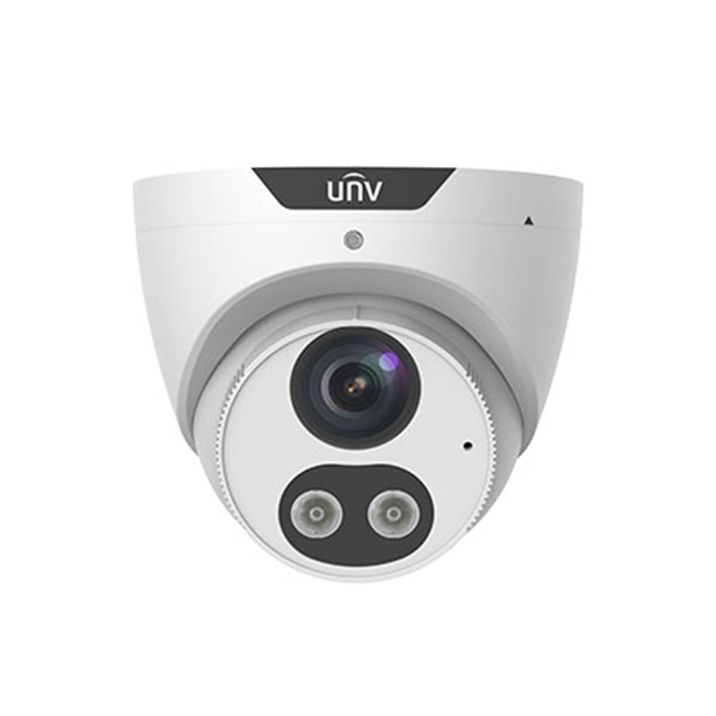 Camara IP torreta fija con luz inteligente y advertencia sonora HD de 4MP audio y bocina TRIGUARD UNV