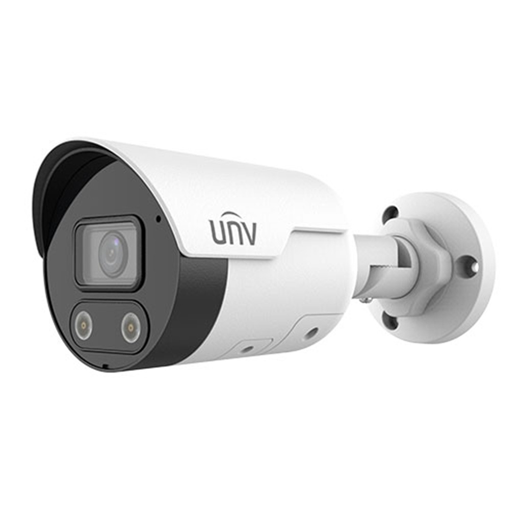 Camara IP bala fija con luz inteligente y advertencia sonora HD de 4 MP audio y bocina TRIGUARD UNV