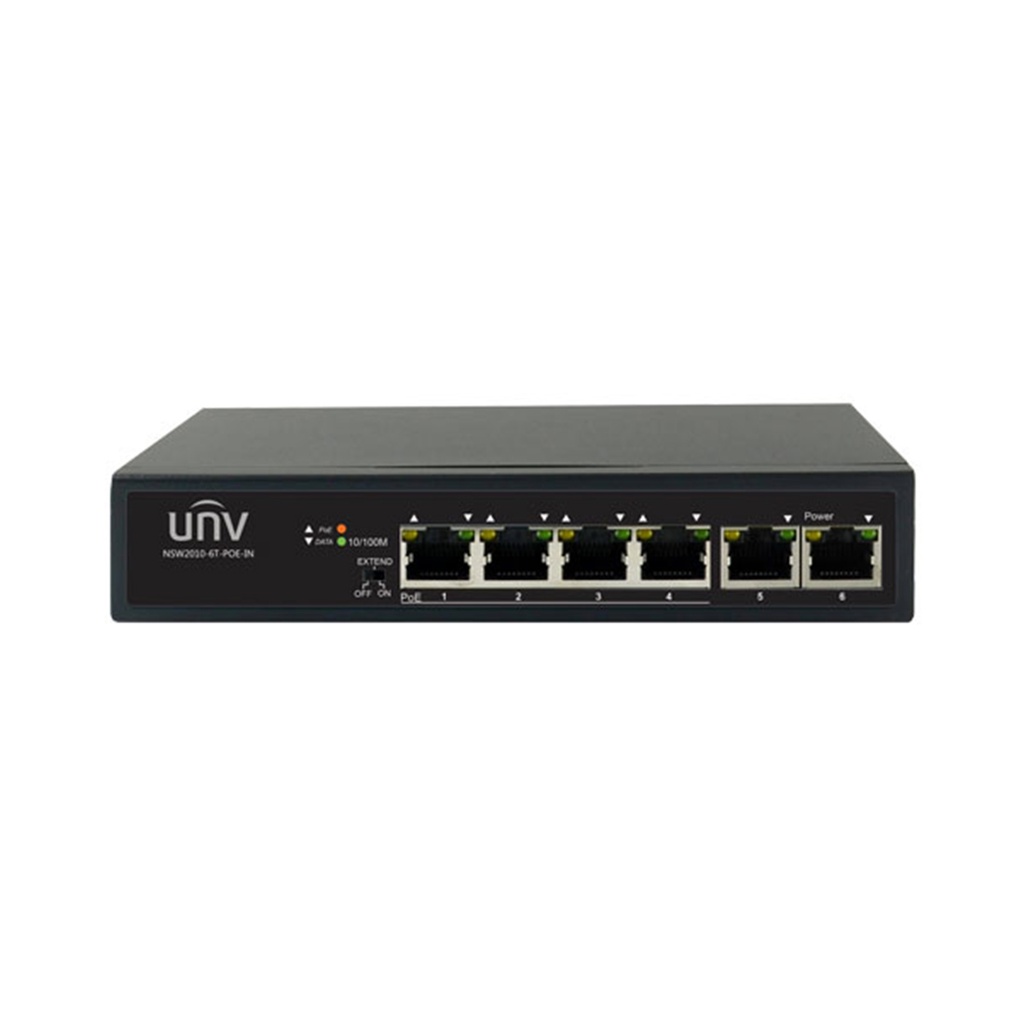 SWITCH 6 PUERTOS 4 POE 10/100MBPS 2 PUERTOS ENLACE ESCRITORIO NO ADMIN UNV